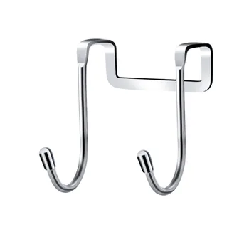 New Door Back Coat Hook Small Hook Stainless Steel Free Punching Cabinet Door Without Trace Hook S-type Door Hanger 2