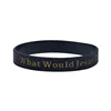 1 PC What Would Jesus Do WWJD Silicone Bracelet 1/2 Inch Wide Christian Bible Verse Wristband Black 2