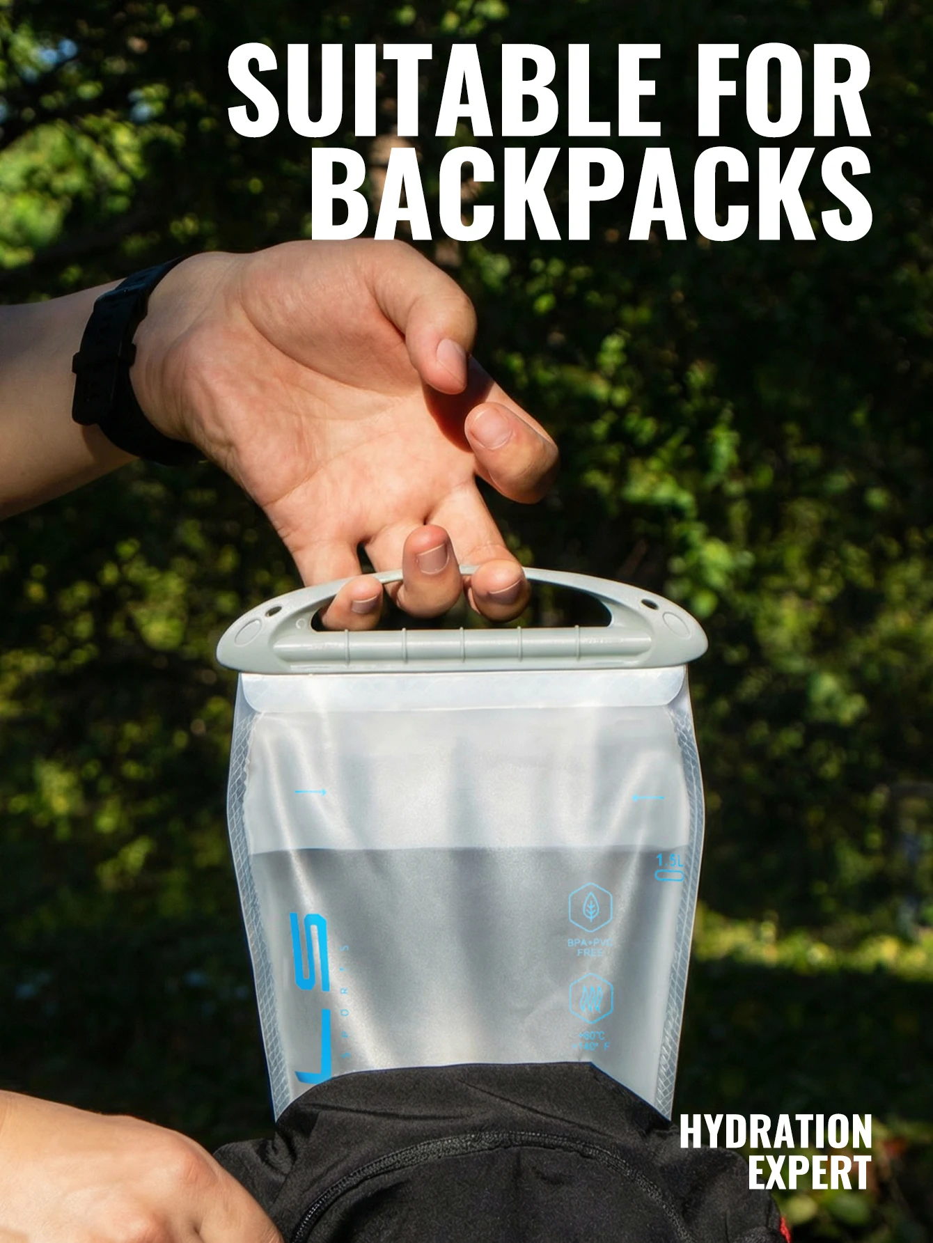 WRELS Hydrationsblase Wasserreservoir Auslaufsichere Wasserblase Isolierter Schlauch BPA-frei für Camping Laufen Wandern Wasserbeutel – Detail 7