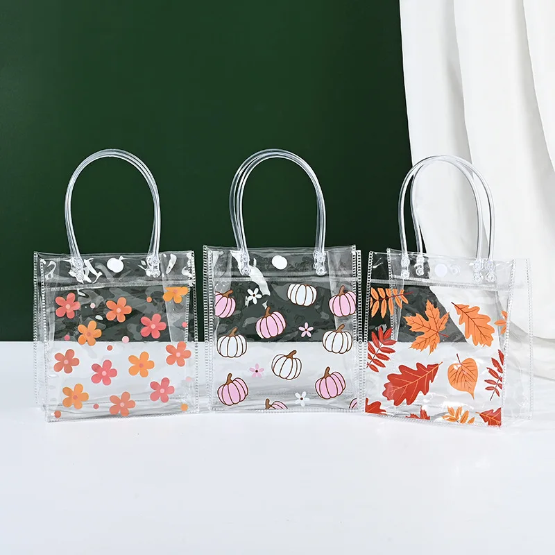 PVC Handbag Transparent Gift Packaging Bag Wedding Candy Bag Girl Heart Mini Pouch Stylish Heart-Shaped Plastic New