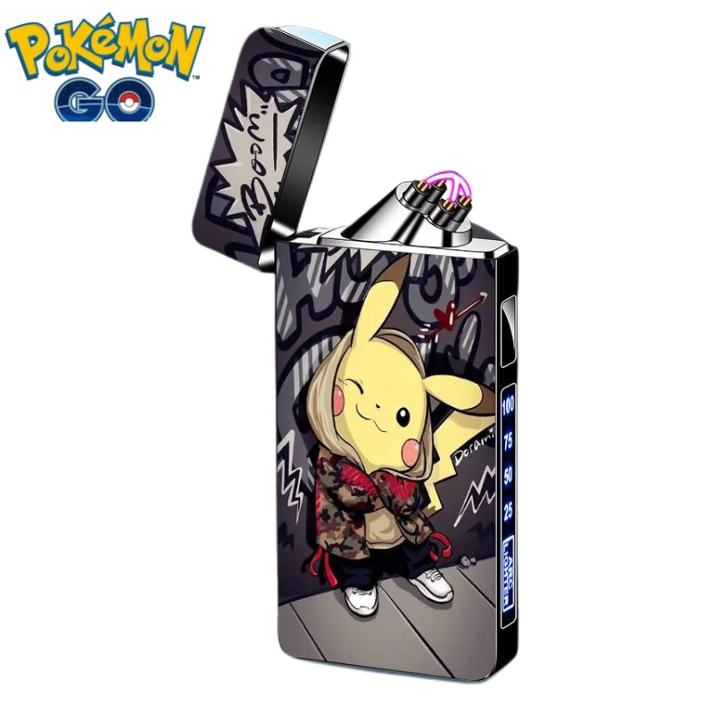 

Pokemon cartoon Pikachu animation peripheral kawaii cute double arc windproof lighter creative cigarette lighter gift wholesale