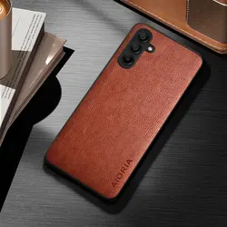 Premium Business Style PU Leather Phone Case - Classic and Durable Design - A37 (Brown)