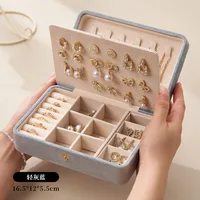Travel Velvet Jewelry Box Mini Gifts Case for Women Personalized Pink Travel Organizer for Rings Earrings Necklaces Bracelets 2