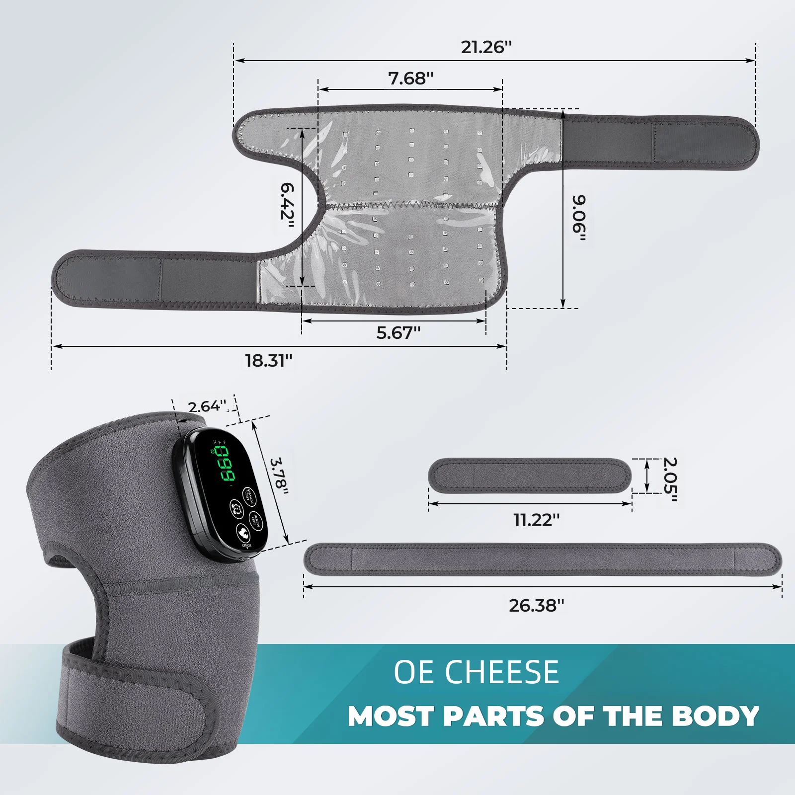 3 in 1 660&850nm Red Light Knee Massager Shoulder Knee Elbow Heating Massage Support Brace Rechargeable Pad Muscle Relax