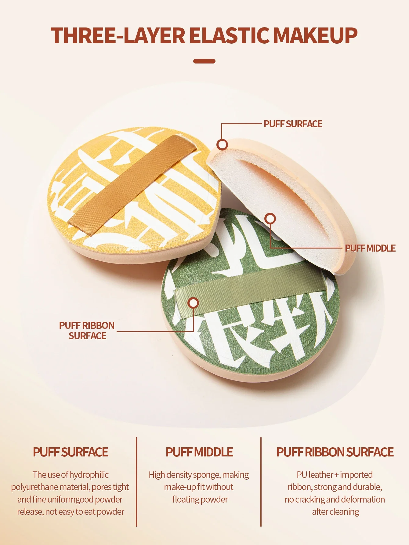 Large Size Cotton Candy Cosmetic Puff Super Soft Sponge Air Cushion Powder Puffs Foundation Concealer Dry and Wet Makeup Tools