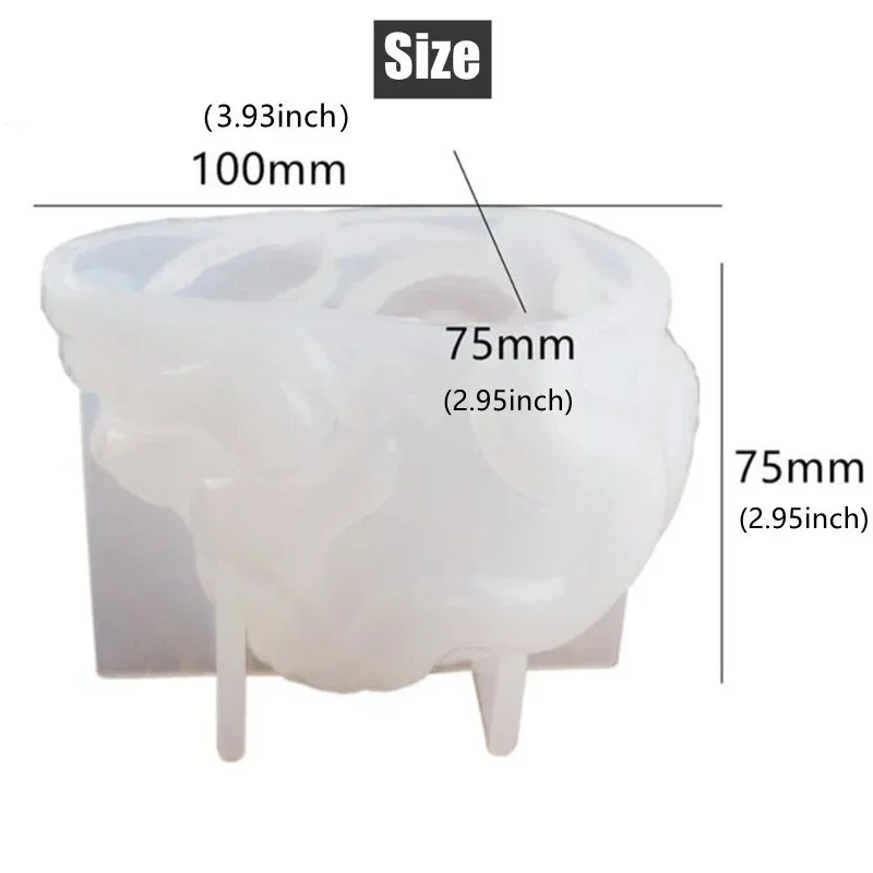 Skull Snake Head DIY Epoxy Resin Mold Double Snake Silicone Molds Halloween Haunted Horror House Desk Decor Candle Mold