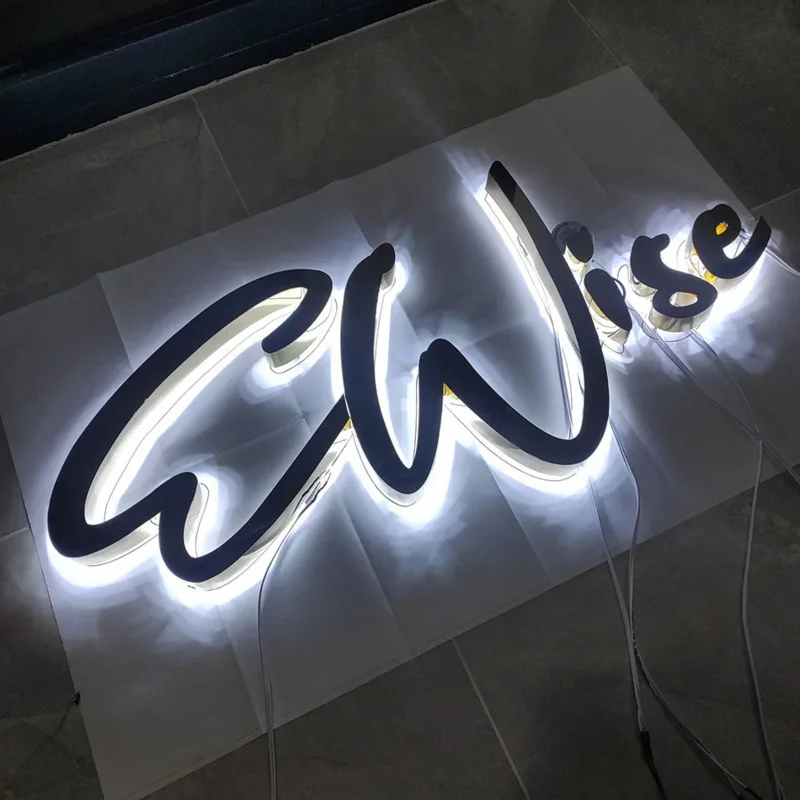 

Custom Stainless Steel LED Letters LED Backlit Letters Handmade 3D Luminous Channel Letter Display for Shop Signs