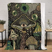 Boho Mushroom Throw Blanket King Size Luxury Blankets & Throws Knitted Plaid Home and Decoration Beach Towel Microfiber Bedding 2