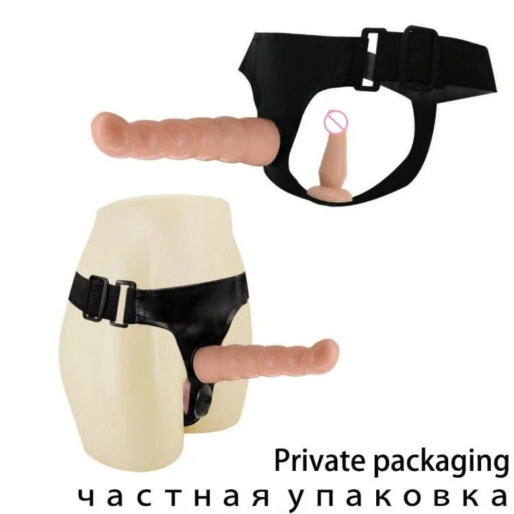 Double Penis Dual Ended Strapon Ultra Elastic Harness Belt Strap On Dildo Adult Sex Toys for Woman Couple Anal Soft Dildo sex toys