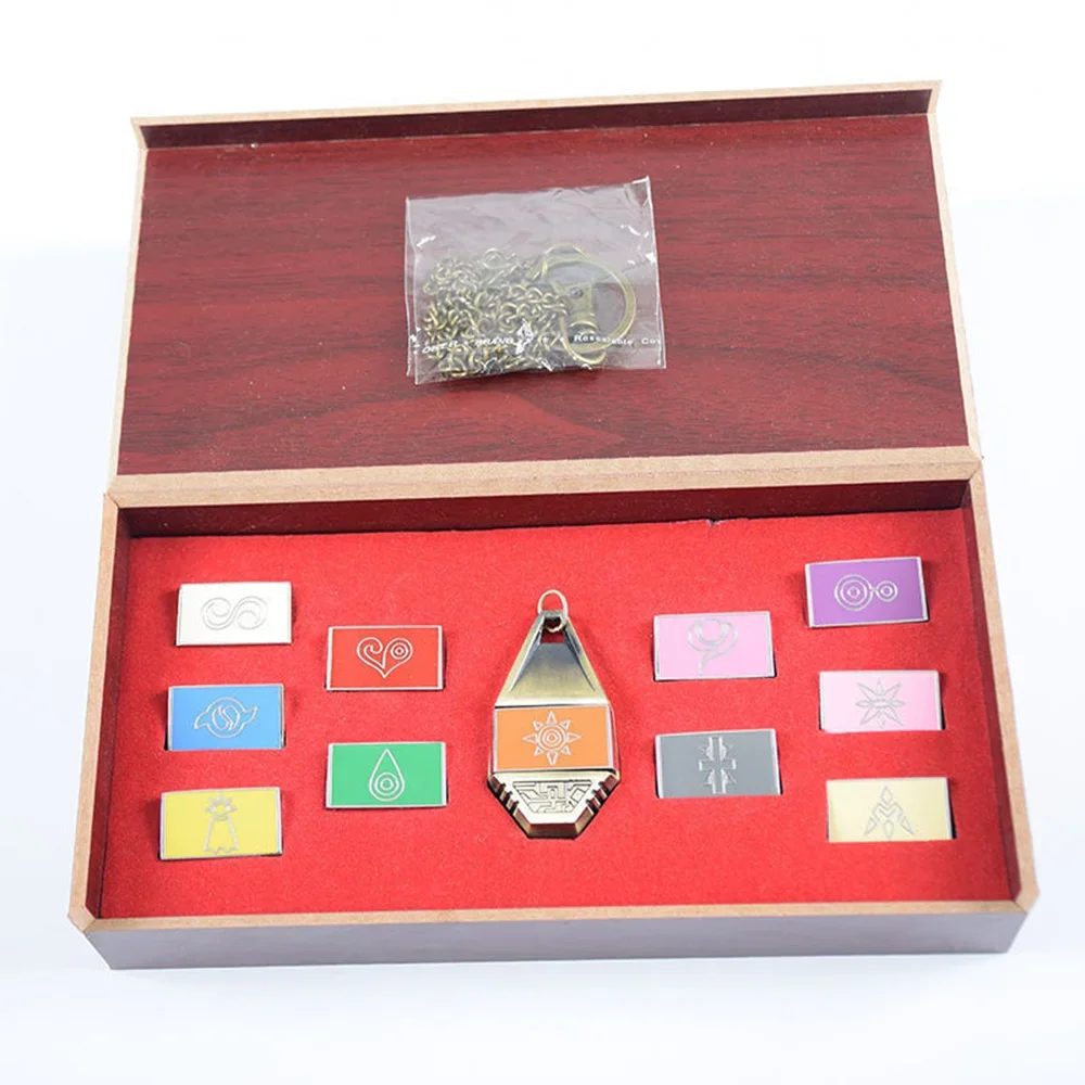 

Digimon Adventure Tags & Crest Emblem Necklace Pendant Cosplay Prop 11PCS/Set Collection Box Gift Digimon Crest Necklace