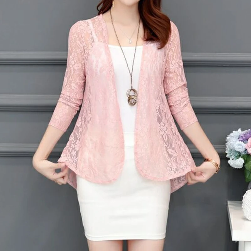 

Shawl Jacket Summer Short Blouse Sun Protection Clothing Outside Thin Section Cardigan Long Sleeve Lace Wild Blouse Shirt