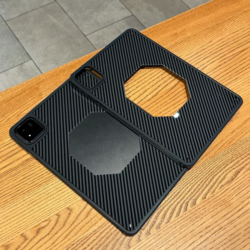 Premium Black Carbon Fiber Tablet Case - Durable Hard Shell Cover