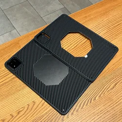 Premium Black Carbon Fiber Tablet Case - Durable Hard Shell Cover for XiaoMiPad 7S Pro12.5 (Hollow out black)