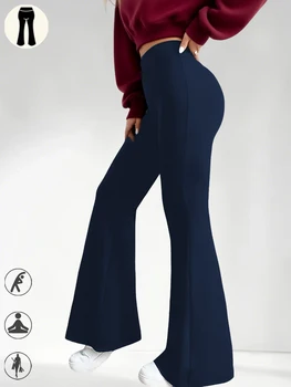 Ladies high-rise flared yoga trousers with leg bottom. Perfect for yoga or casual. 1
