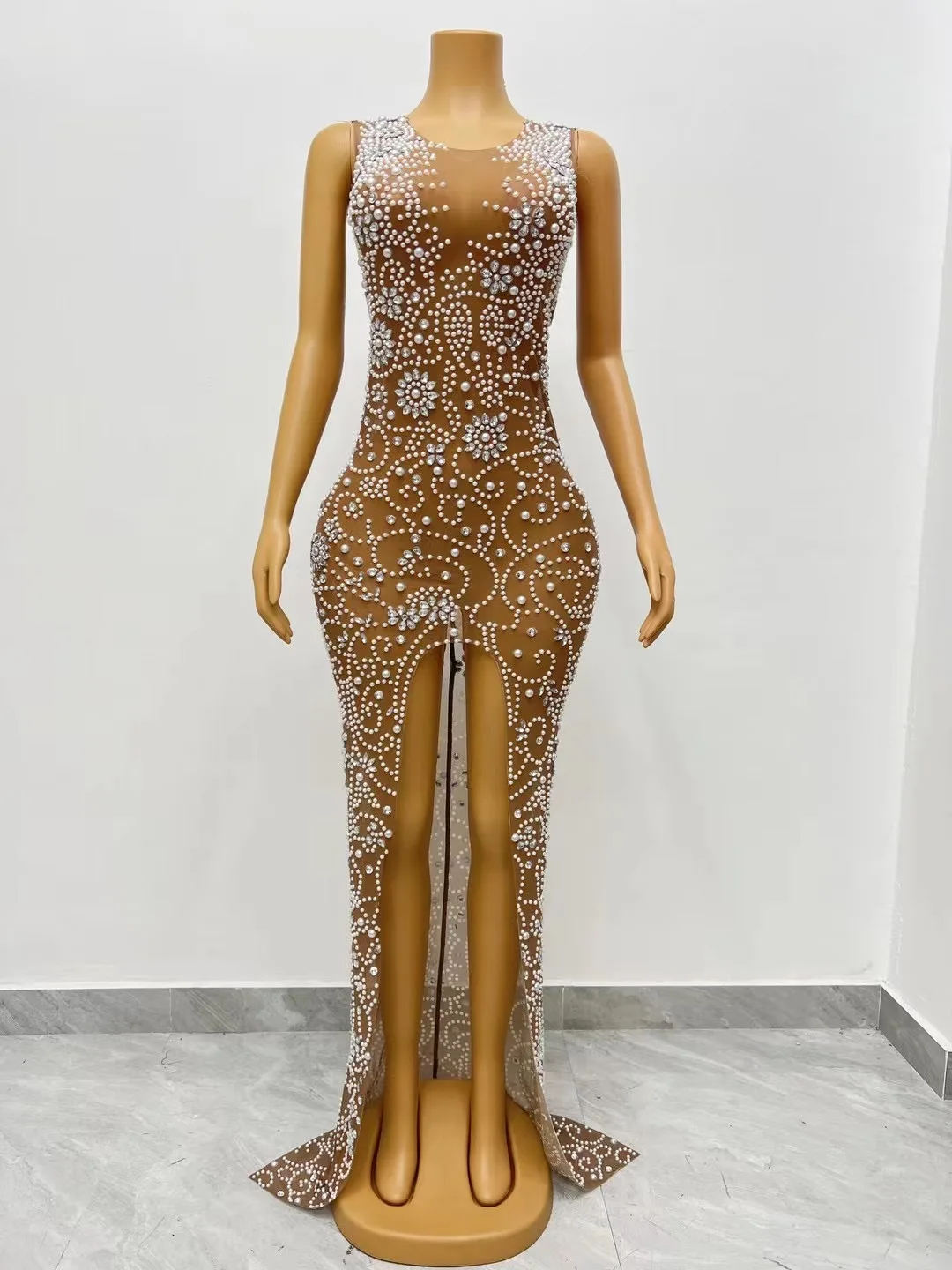 

Модные жемчужины, блестящее Прозрачное платье, вечернее платье для свадьбы, торжества, свадьбы, танхуа, C006