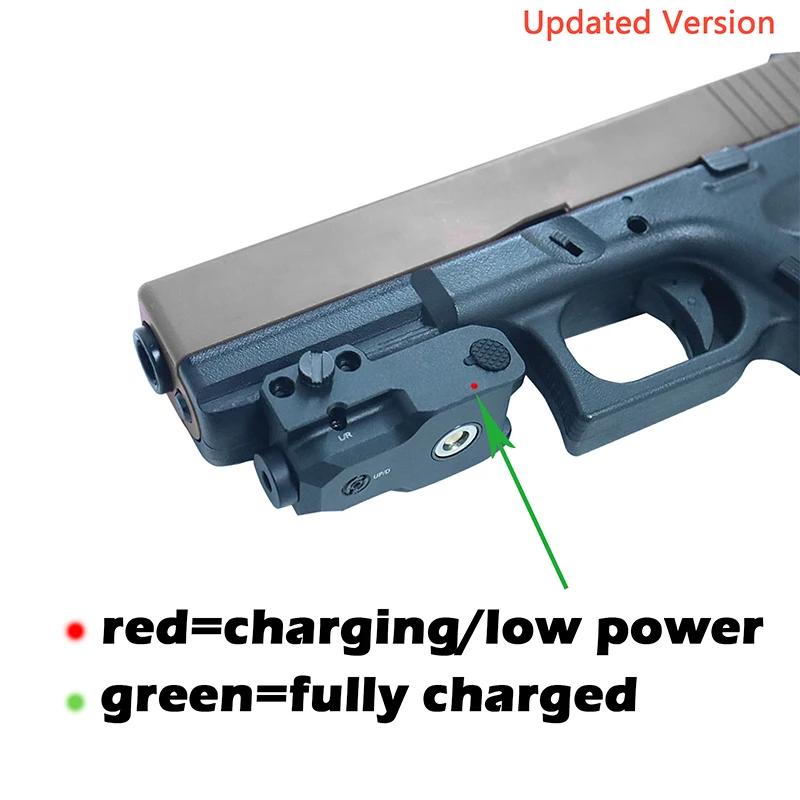 Mira láser táctica, punto púrpura, carga magnética, compacta, ajustable, para pistola Glock, Airsoft, arma de caza