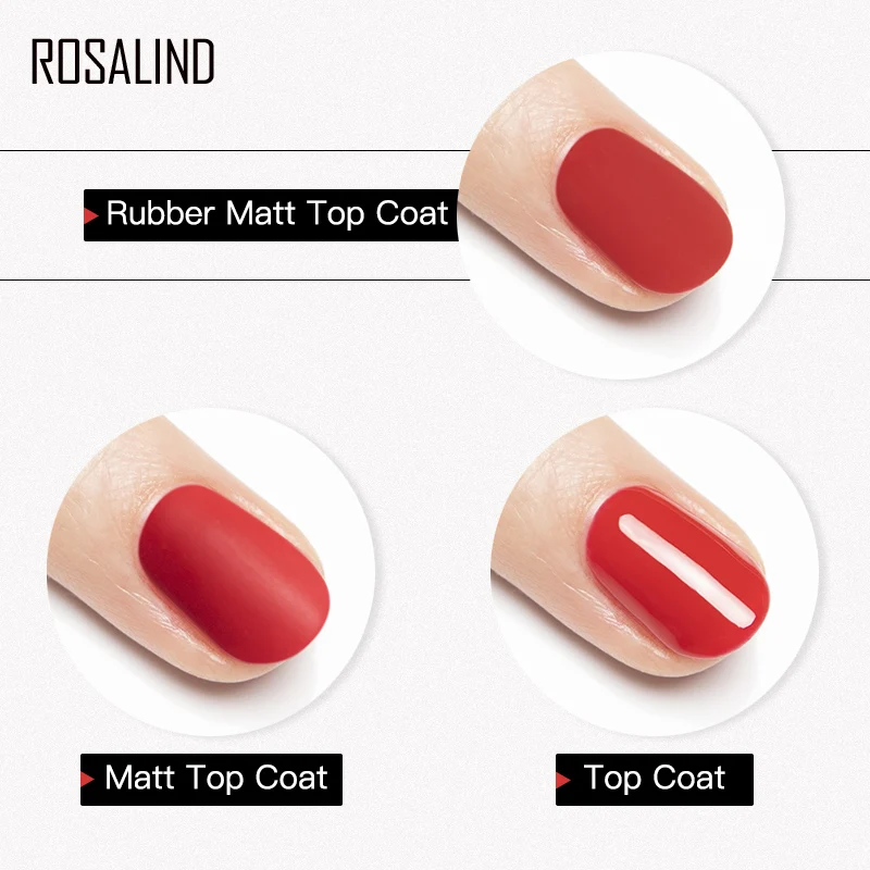 ROSALIND 7ML Matt Top Coat Nail Polish Lacquer Nail Gel Polish Vernis Semi Permanent Soak Off Gel Nail Polish Manicure Art 4