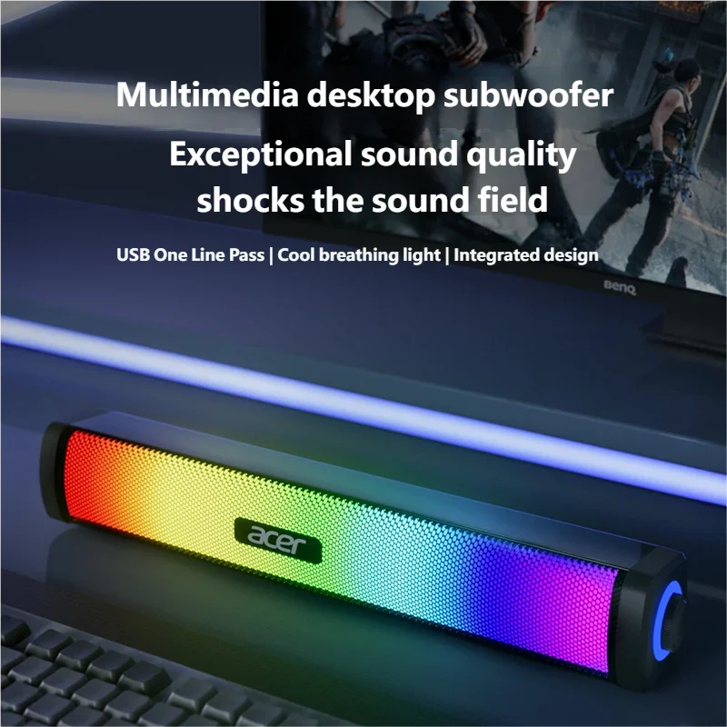 Acer RGB Bluetooth Stereo Soundbar with 3D Surround and USB Connectivity