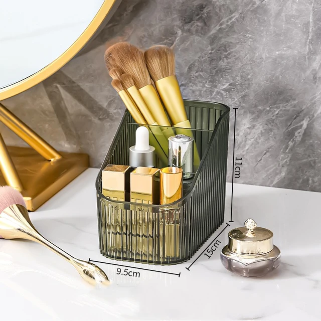 360° Rotating Makeup Organizer Cosmetic Storage Box 5 Slot Brush Holder for  Jewelry Lipstick Skincare Perfume Desktop Organizers - AliExpress