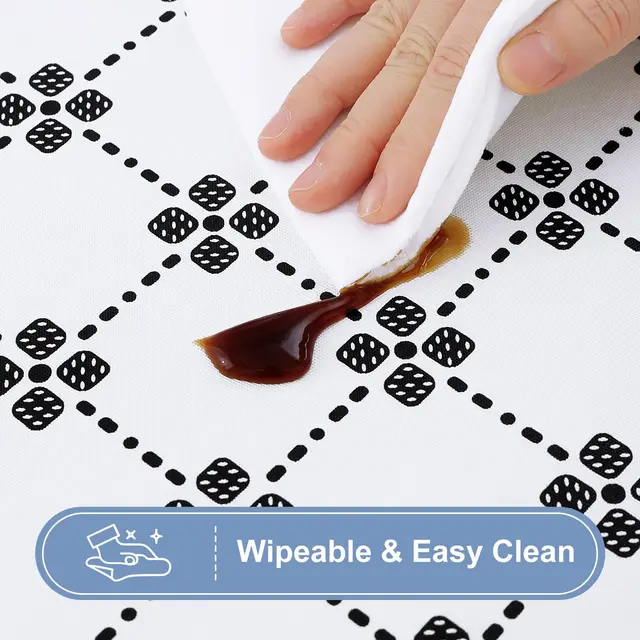 Olanly – nappe rectangulaire en vinyle, élastique, ajustée, avec support en flanelle, couverture de Table en plastique imperméable, nappe de camping 4