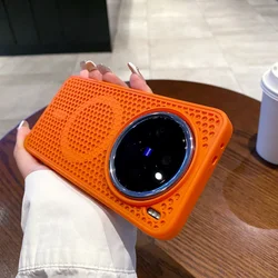 Magnetic Honeycomb Cooling Case with Heat Dissipation and Breathable Design for Vivo X300 Pro (Orange)