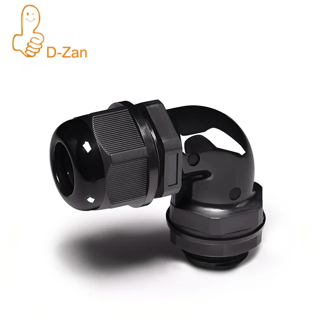 M16 Cable Gland 90 Degree Waterproof IP68 Nylon Joint Adjustable Locknut for 6mm-10mm Dia Cable Wire