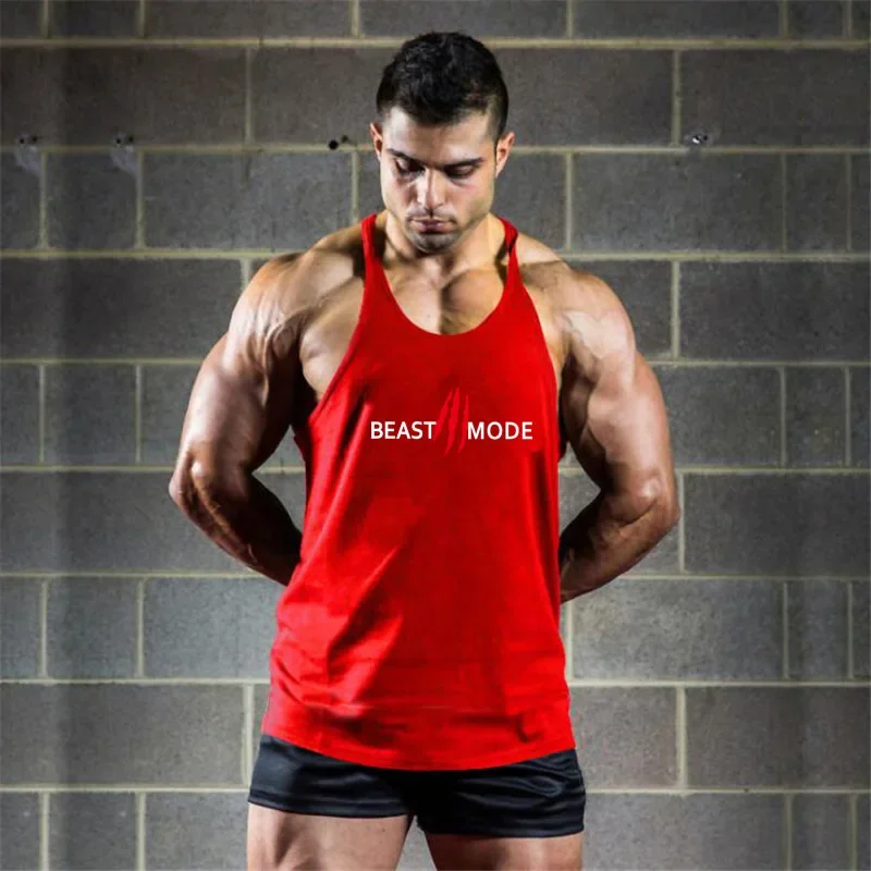 Marke Bodybuilding Kleidung Fitness Herren Muskel Weste Sommer Buchstaben Drucken Ärmelloses Shirt Turnhallen Stringer Tank Top Männer Tank Top – Detail 21