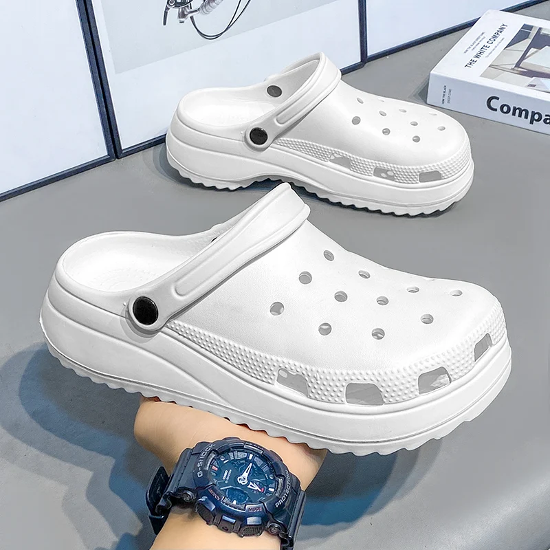 남성용 미끄럼 방지 샌들, 통기성 쪼리 나막신 신발, 해변 슬리퍼, 정원 산책화, 여름 패션 