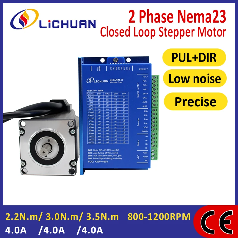 

Lichuan 2.2N.m/3.0N.m/3.5N.m 2Phase Nema23 Closed Loop Stepper Driver Controller Motor 6A DC Closed Loop Stepper Motor Drivers