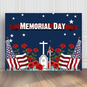 Memorial Day Photography Backdrop,Party Photo Background,Event Pattern,Econ Vinyl,Soldier Party Props