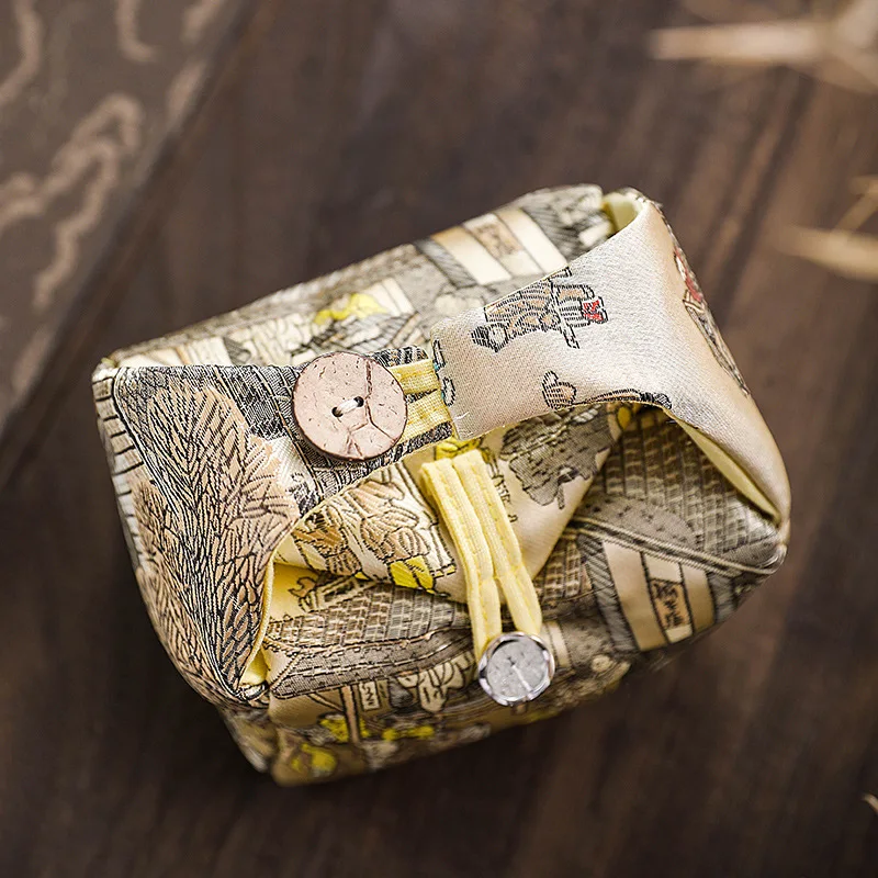 Handmade Silk Storage Bag, Luxury Cup Bags, Handmade Tea Cup Fabric Bag, Portable Tea Ceremony Travel Bag, Cup Storage Organizer 2