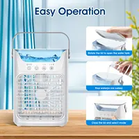 Ventilateur de climatisation portable mini de bureau avec minuterie, brumisateur d'eau pour petite pièce, climatiseur pour chambre 2