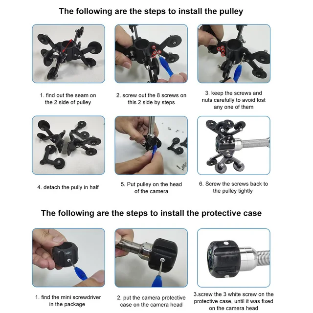 GAMWATER Accessories Guide Wheels Protective Cover for Camera Head  23mm Pipe Inspection Camera Drain Sewer Industrail Endoscope 4