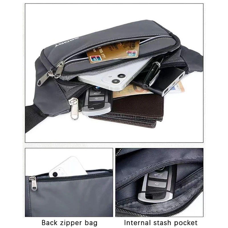 Mode Männer Frauen Hüft tasche lässig Gürtel tasche Geldbörse große Telefon Gürtel tasche Tasche Outdoor-Reise Telefon Tasche Banane Hüft taschen – Detail 8