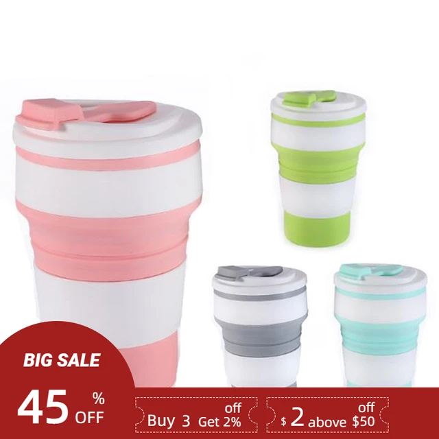 Collapsible Coffee Cup, 2 Pack Portable Foldable Travel Coffee Mug 350ml  Durable and Reusable Camping Cup, Silicone Pocke - AliExpress