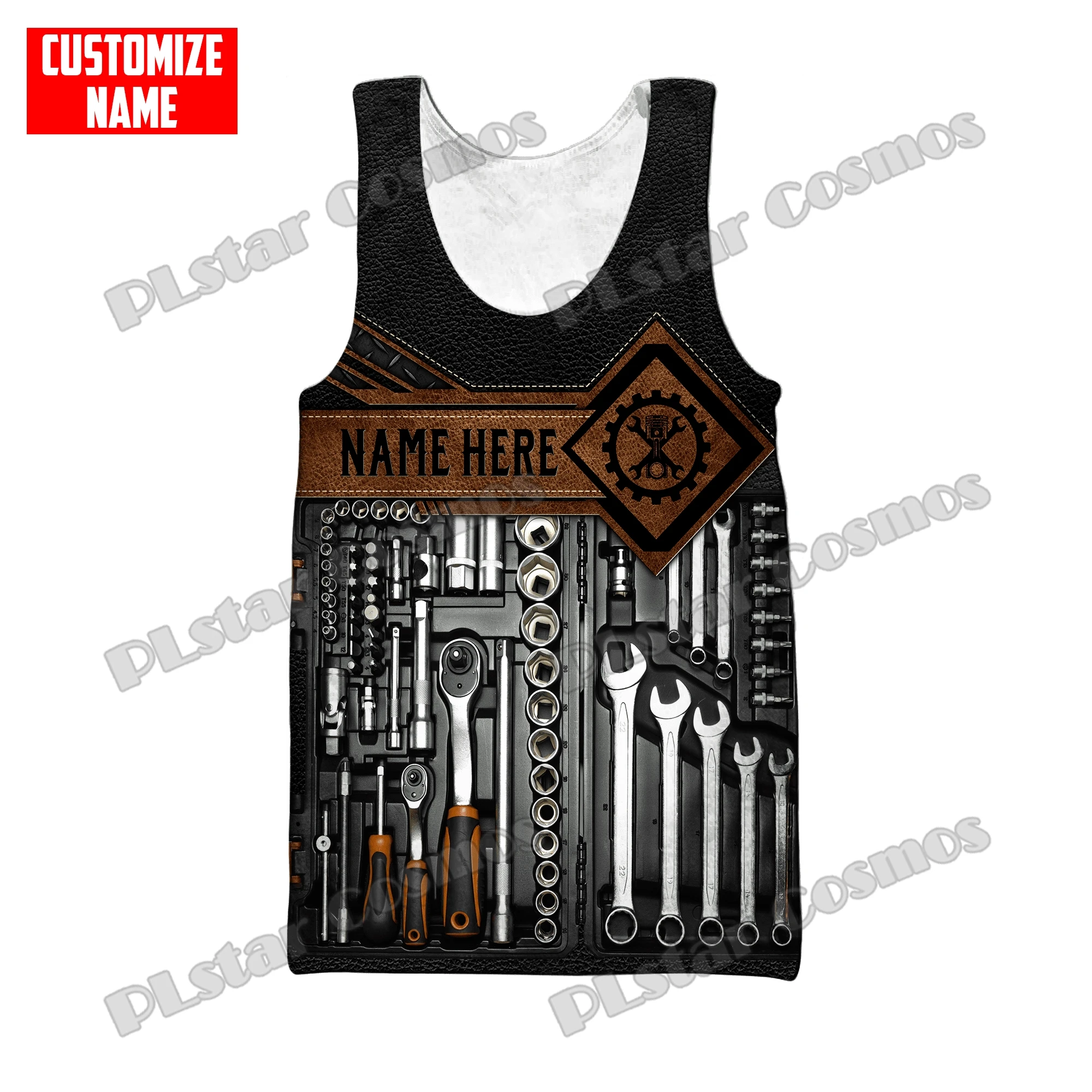 PLstar Cosmos Personalisierte Name Mechaniker 3D All Over Gedruckt Herrenmode Weste Sommer Unisex Harajuku Casual Tank Tops BXD30 – Detail 12