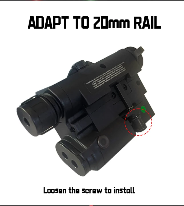Taktisches Airsoft UHP AN PEQ 15 PEQ-15 LA5C Rotpunkt-Grün-Laser-Indikator IR Scout LED AR15 Licht Passend für 20MM Schiene – Detail 8