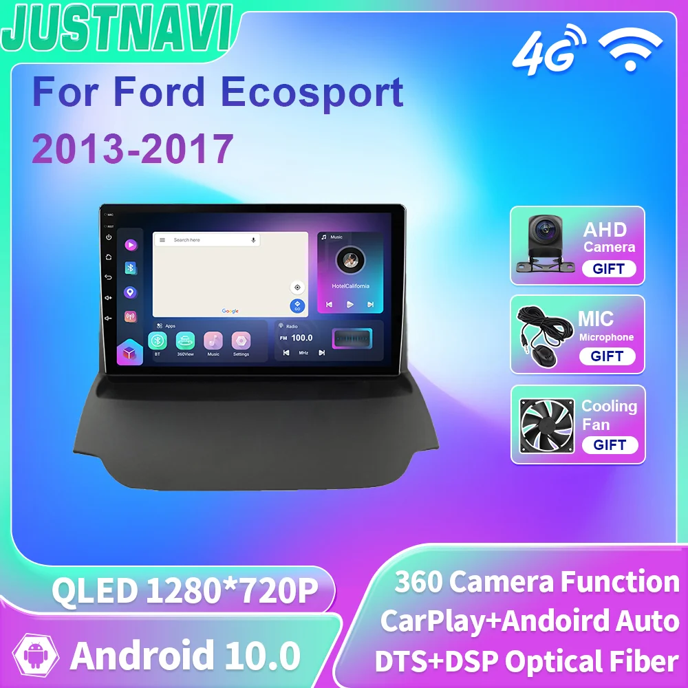 

JUSTNAVI Car Radio For Ford EcoSport Eco Sport 2013-2017 QLED Android 10 Multimedia Stereo Navigation GPS Carplay DSP RDS Player