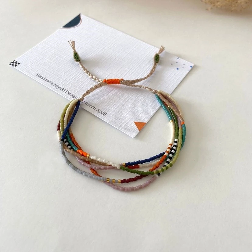 KKBEAD Mehrschichtiges stapelbares Armband Bohemian Boho Schmuck für Frauen Miyuki Rocailles Pulseras Mujer