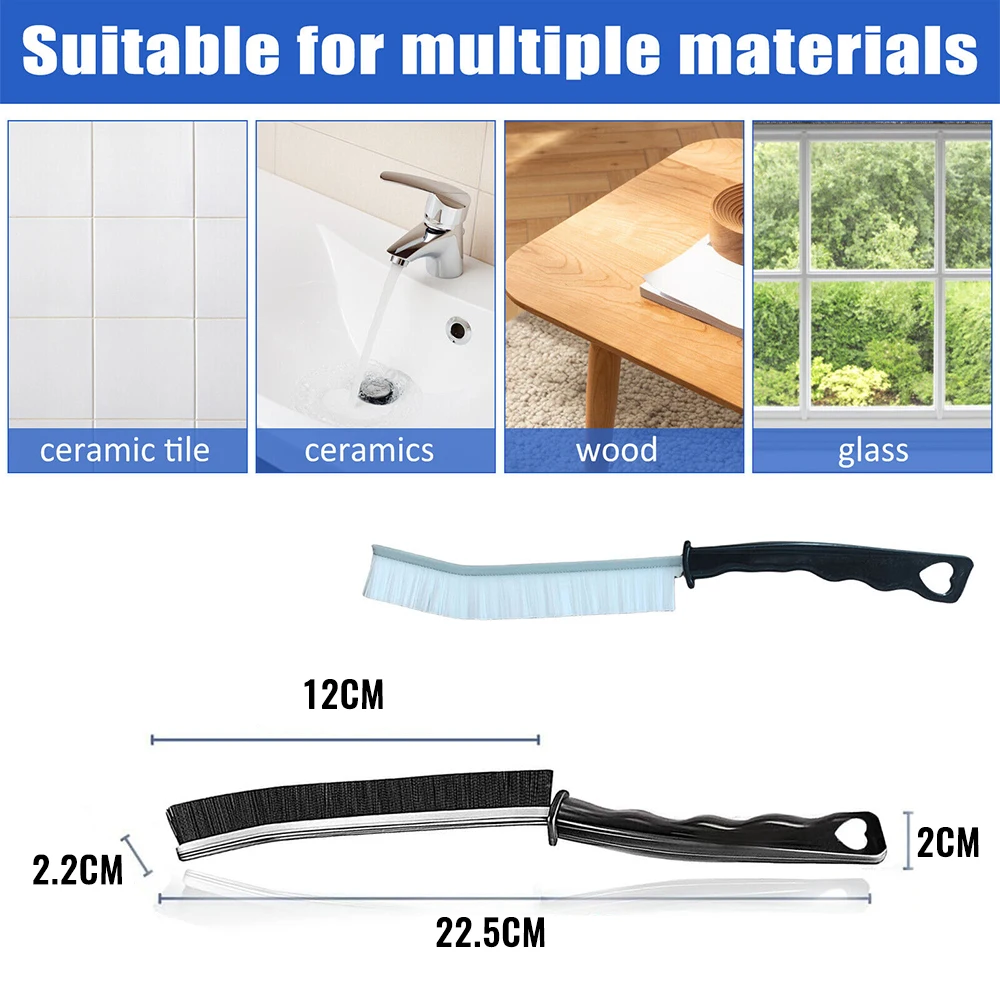 Household Gap Cleaning Brush Durable Grout Hard Bristle Long Handle Cleaner Brush for Tile Joints Dead Angle Shower Floor Lines