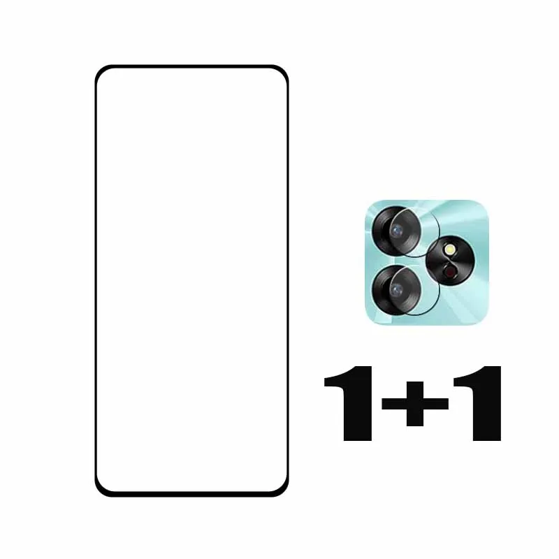 Enhanced Glass Screen Protector with Shockproof Soft Fiber Camera Lens Guard