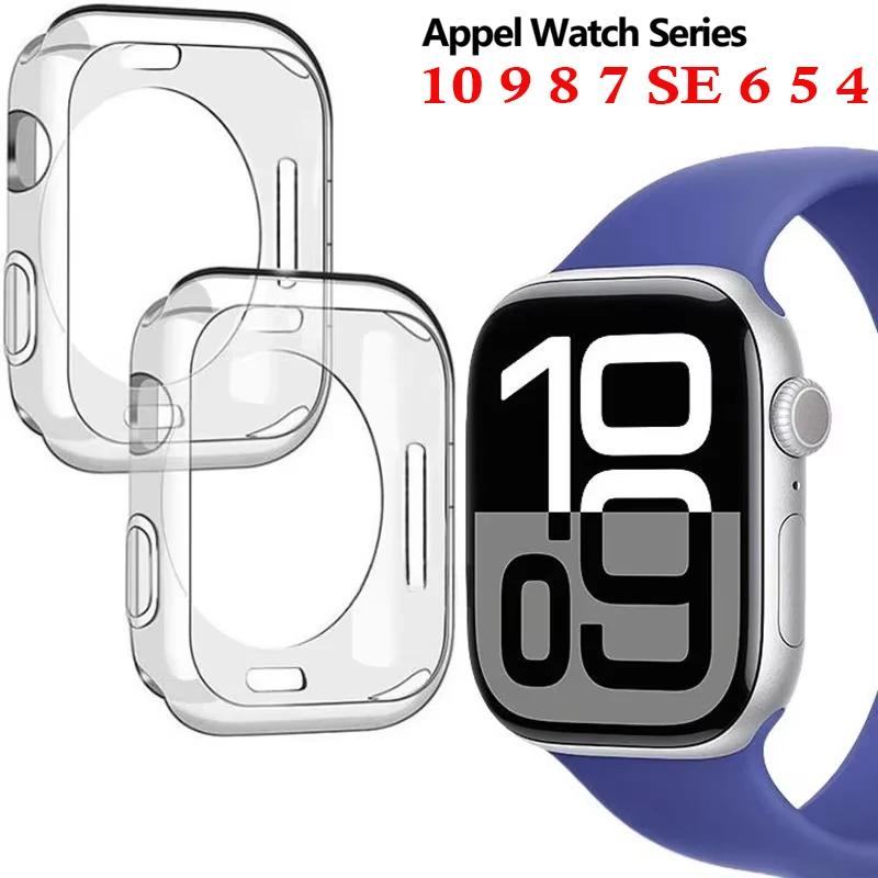 Clear Case Apple Watch Series10 46mm 42mm 9 8 7 45mm 41mm No Screen Protector Full TPU Bumper Cover iWatch SE 6 5 4 44 40mm apple watch screen protector case,watch screen protector case,watch case,apple watch case,tpu protective case,watch protective cover,watch protective case,watch cover