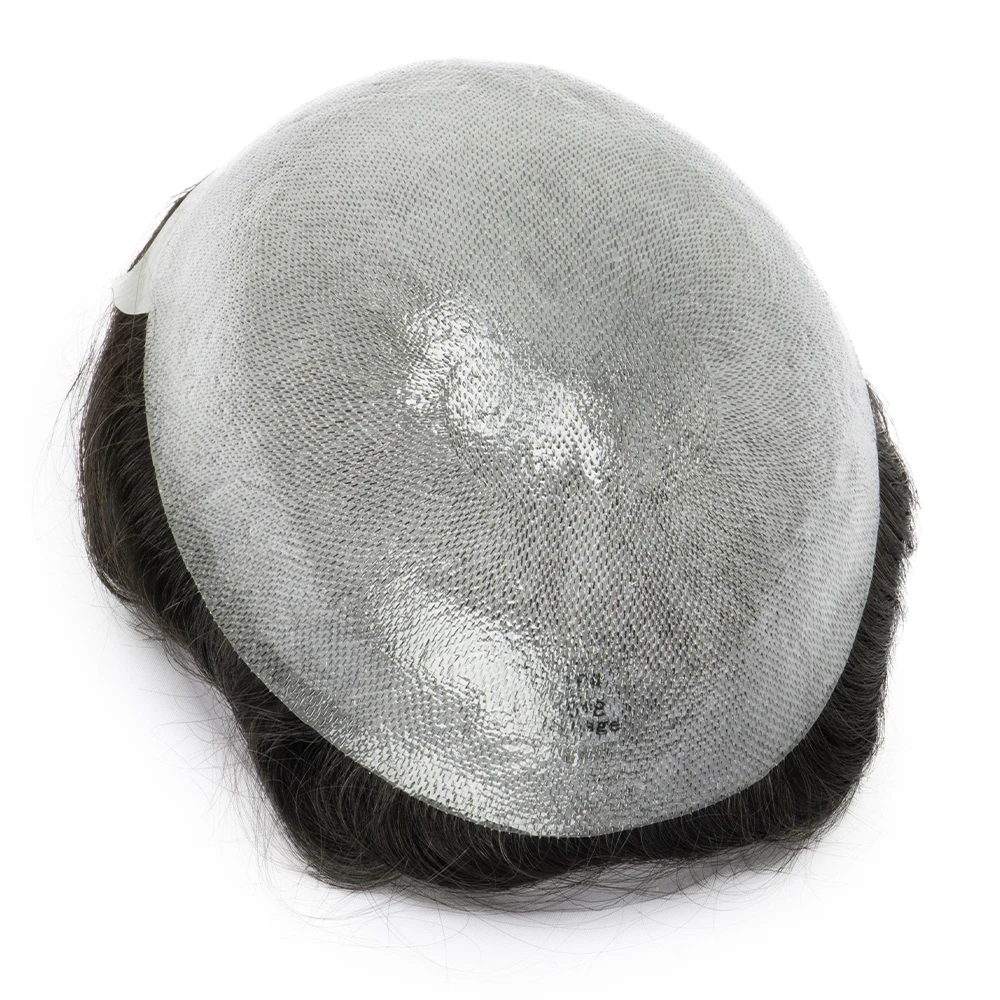 Men Wig Hair Capillary Prosthesis Toupee 0.06mm Thin Skin Men Hair Wig Invisible Knots System V-loop Unit Hairpiece