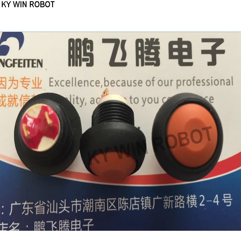 

1PCS French APEM ISR3SAD900 sealed waterproof and dustproof round self-reset button switch 2 feet normally open 12mm