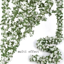 Elegant Artificial Rose Garland for Seasonal and Event Decor (White)
