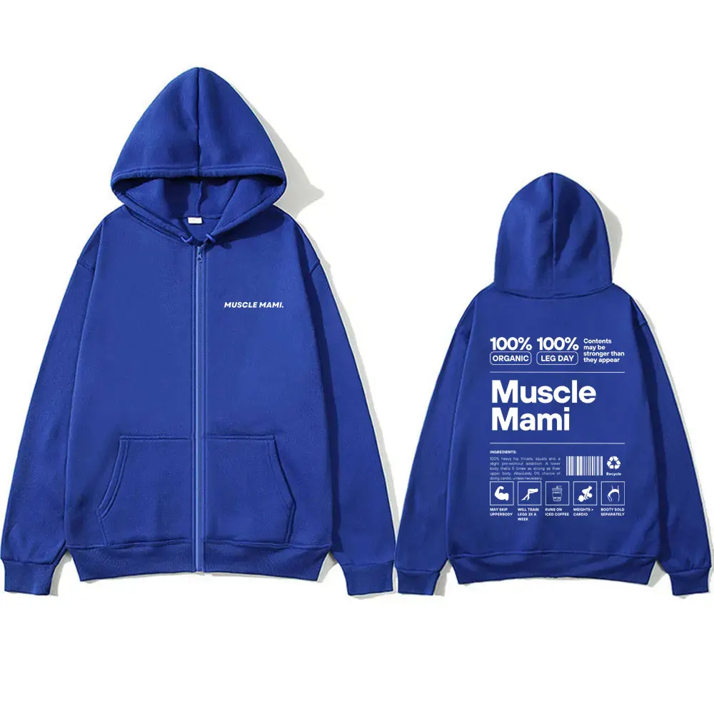 Muscle Mimi Gym Pump Cover Graphic Print Zipper Hoodie Men Women Funny Fitness Weightlifting Workout Art Aesthetic Zip Up Jacket