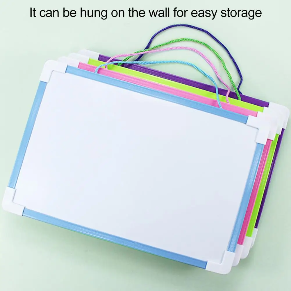 Erasable Writing Board Magnetic Whiteboard Set with Hanging Rope Pvc Frame Smooth Writing Surface Pen Buckles Ideal for Home