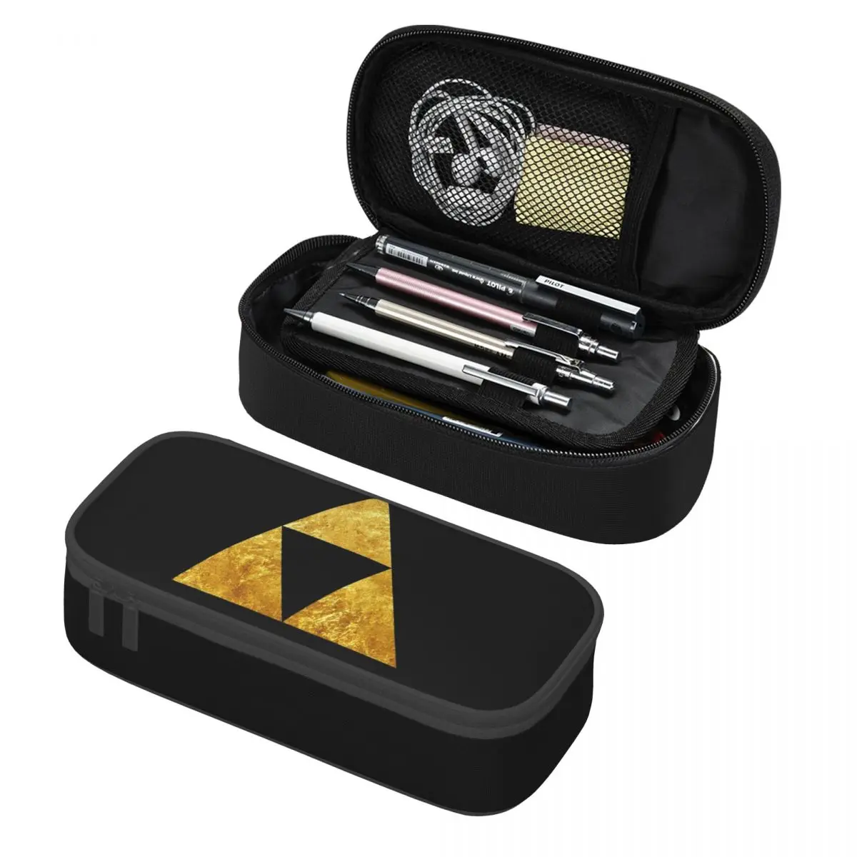 Gold Triforce Symbol Zelda Pencil Cases Large Storage Pen Bags Pen Box Pencil Pouch Boys Girls Students Stationery School
