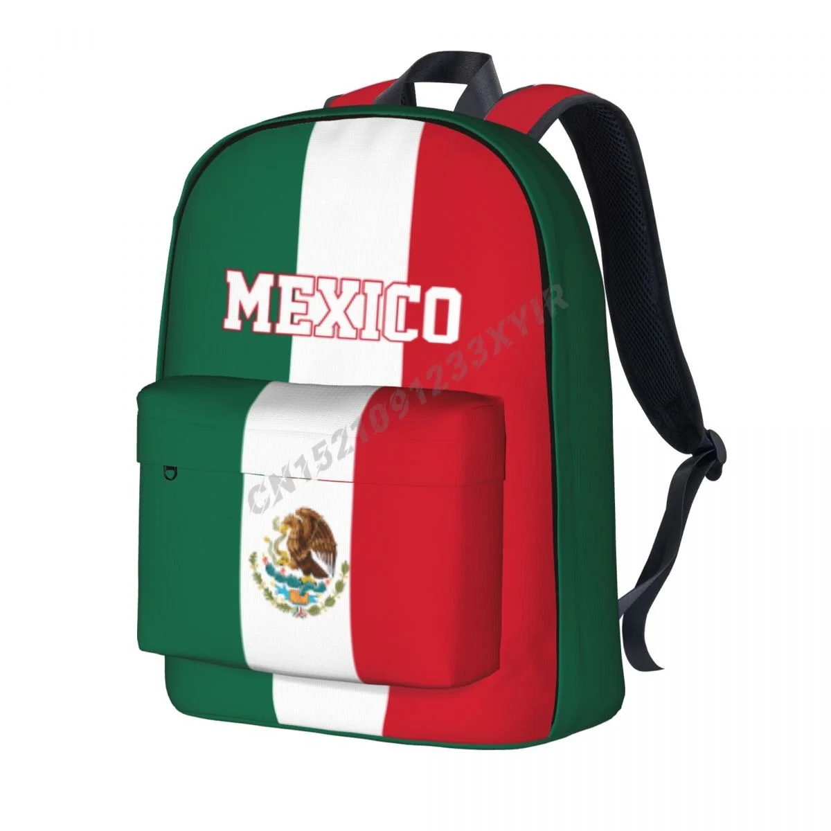 Unisex Backpack Mexico Flag Mexican Stitch Schoolbag Messenger Bag Case