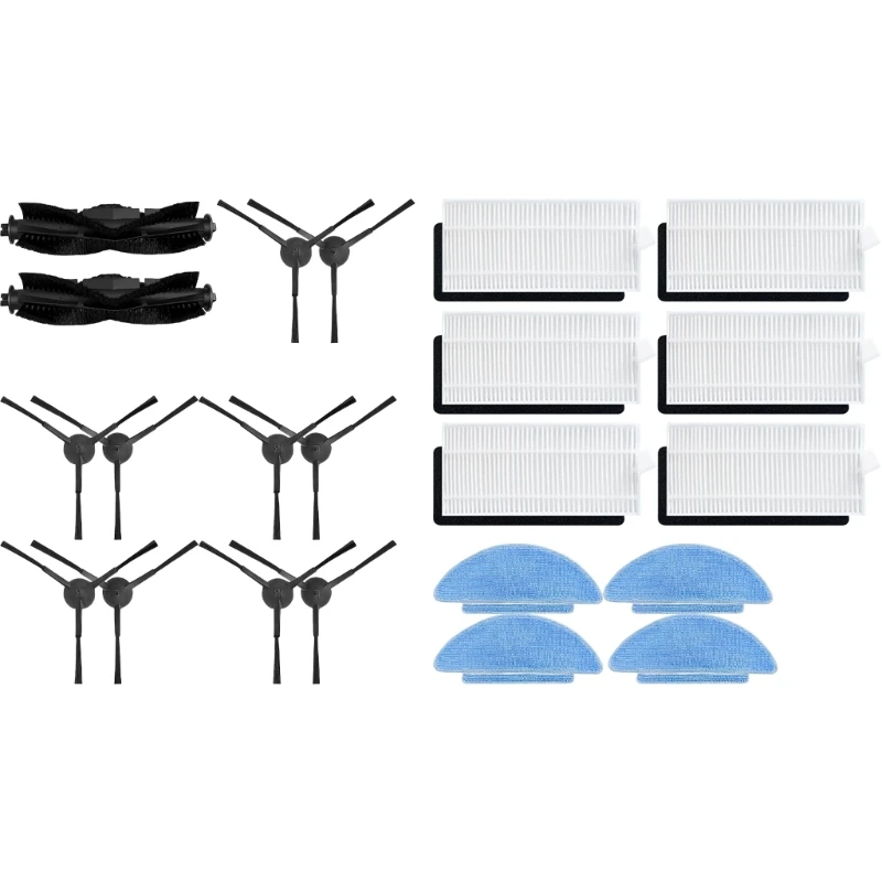 

Main Brush Vacuum Cleaner Accessories for Tikom L9000 Replacement Main Brush Rollers Filters Mop Pad Side Brush